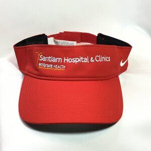 Nike Adult Unisex Golf Visor Red/White Dri-FIT Adjustable Strap OSFM NWT